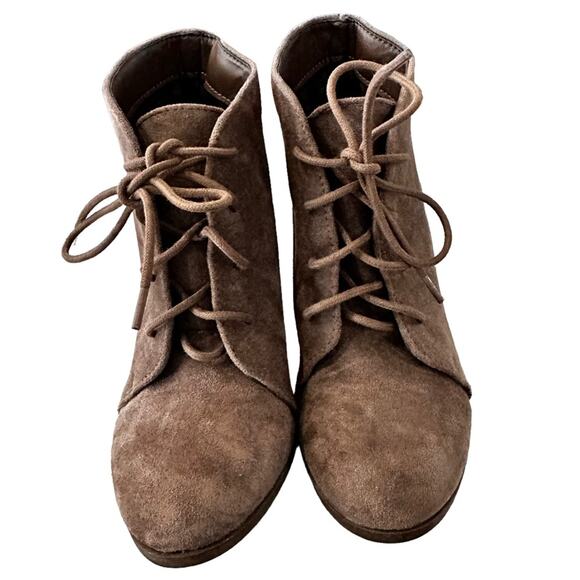 Madden girl torch brown textile faux suede chunky heels 3” heels size 8 - Picture 3 of 8